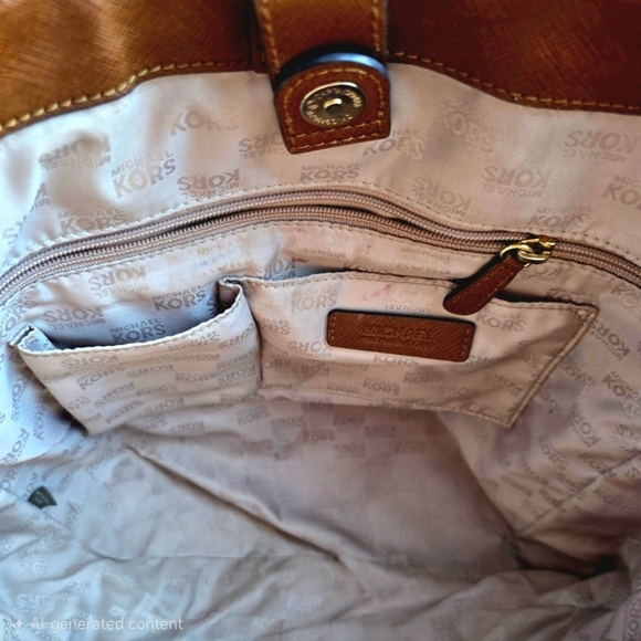 Michael Kors Tan Leather Tote Bag - Picture 11 of 14